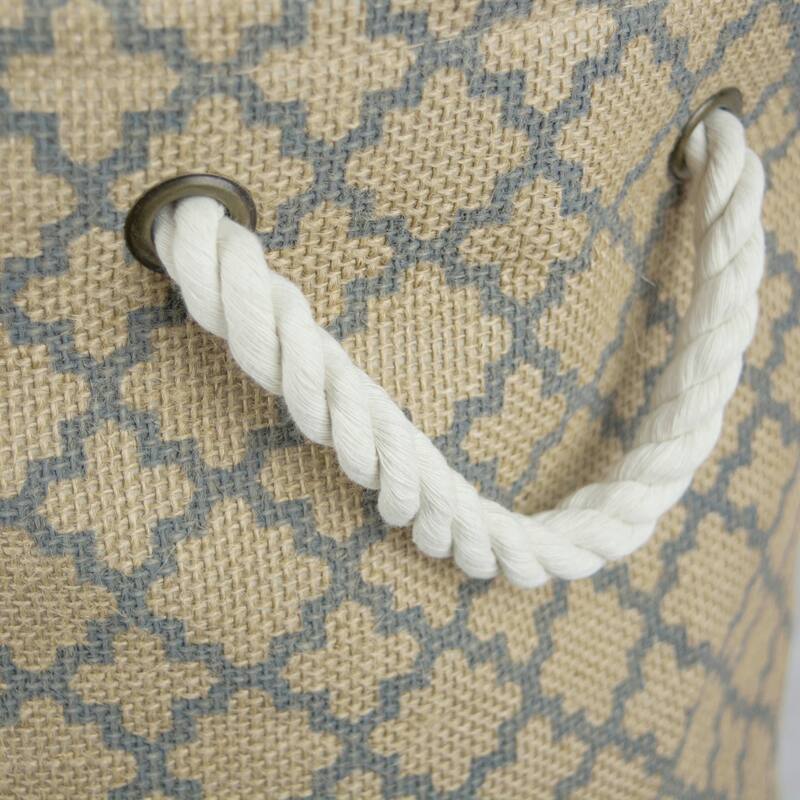 DII Round Burlap Decorative Storage Bin