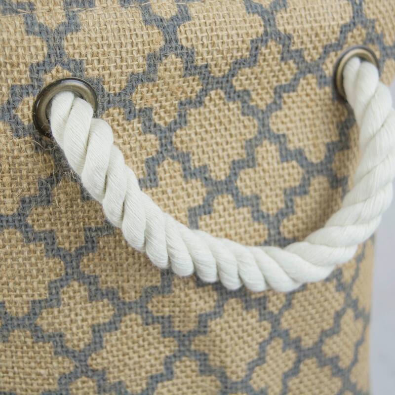 DII Round Burlap Decorative Storage Bin