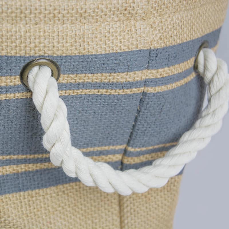 DII Round Burlap Decorative Storage Bin