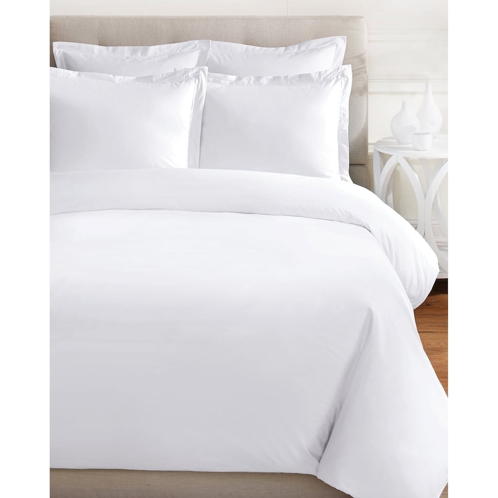 Soild Crisp Percale Cotton 2 Pleats Duvet Set