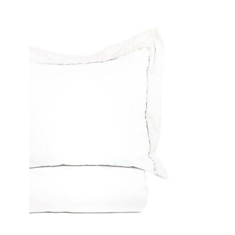 Soild Crisp Percale Cotton 2 Pleats Duvet Set