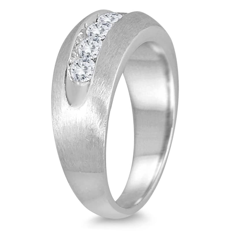 1 Carat TW Diamond Men's Ring in 10K White Gold