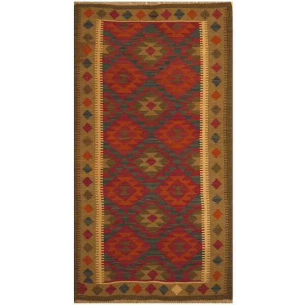Handmade Maimana Kilim Wool Rug (Afghanistan) - 3'9 x 6'3