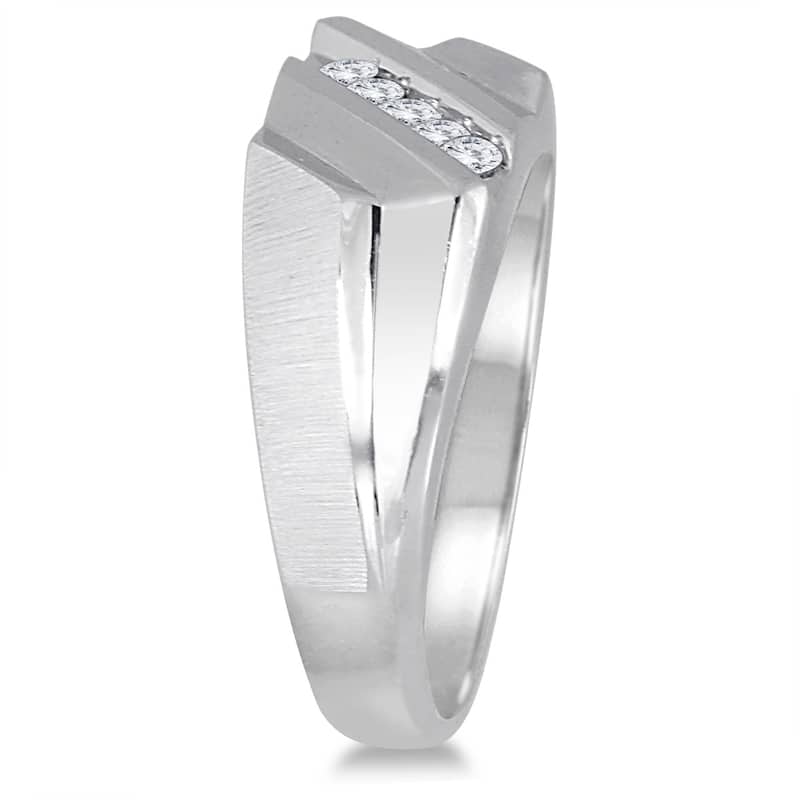 1/4 Carat TW Diamond Men's Ring in 10K White Gold