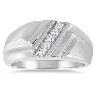 1/6 Carat TW Diamond Men's Ring in 10K White Gold