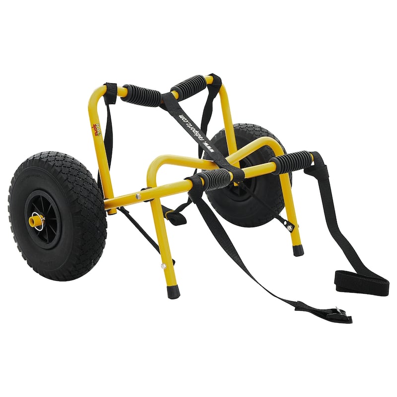 Kayak Cart - 150lbs Capacity Canoe Dolly with Airless Tires, Foldable Aluminum Frame, and Carrying Bag by Rad Sportz (Orange)