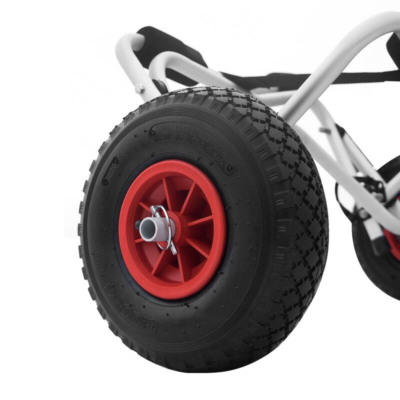 Kayak Cart - Canoe Dolly with Airless Tires, Aluminum Frame, 140lb Capacity for Transporting Boats by Rad Sportz (White)