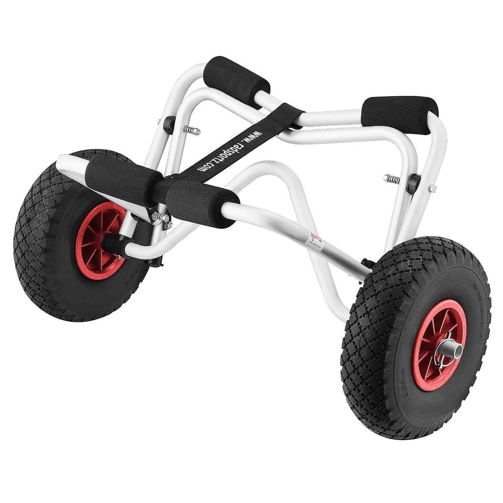Kayak Cart - Canoe Dolly with Airless Tires, Aluminum Frame, 140lb Capacity for Transporting Boats by Rad Sportz (White)