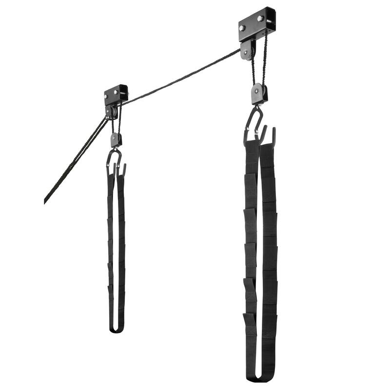 Kayak Storage Hoist - Overhead Pulley System with 125lb Capacity for Canoes, Bikes, Ladders - 12-Foot Ceilings by Rad Sportz