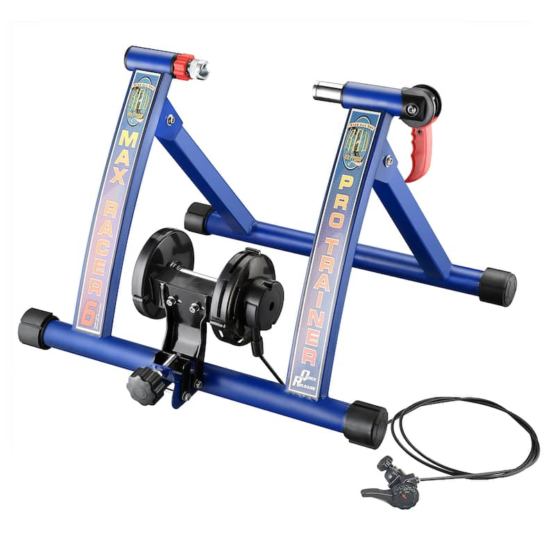 Bike Trainer Stand - Max Racer Pro Indoor Bicycle Trainer with Riser, 7 ...