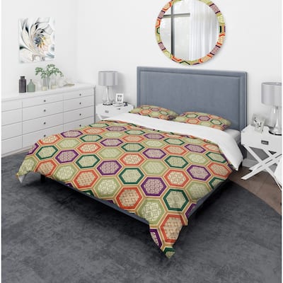 Designart 'Traditional Japanese Pattern' Modern & Contemporary Bedding Set - Duvet Cover & Shams