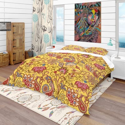 Designart 'Pattern in Ethnic Traditional Style' Bohemian & Eclectic Bedding Set - Duvet Cover & Shams