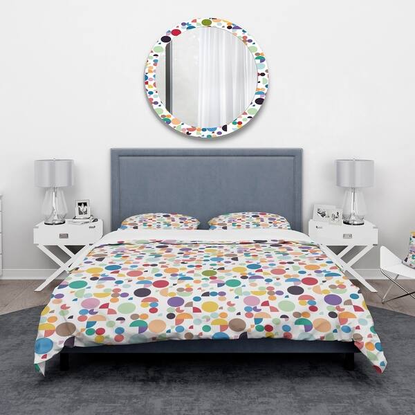 Designart Retro Abstract Geometric Pattern Mid Century Modern Bedding Set Duvet Cover Shams Overstock 23506426