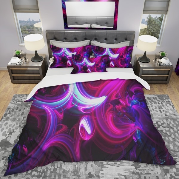 Designart 'Purple Haze Abstract' Modern & Contemporary Bedding Set ...