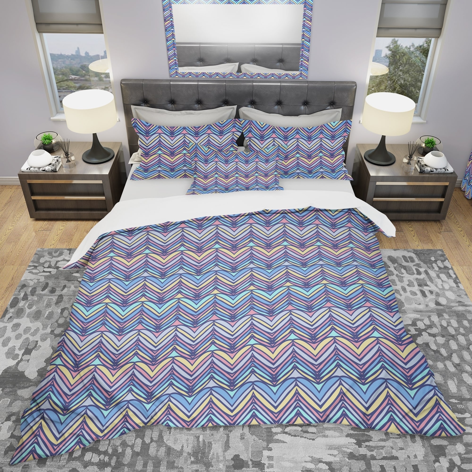 Designart 'Zig Zag Pattern' Modern & Contemporary Bedding Set