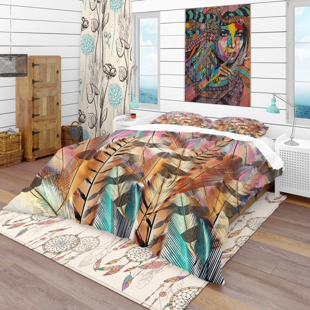 shruthi modern southwestern geo duvet cover set