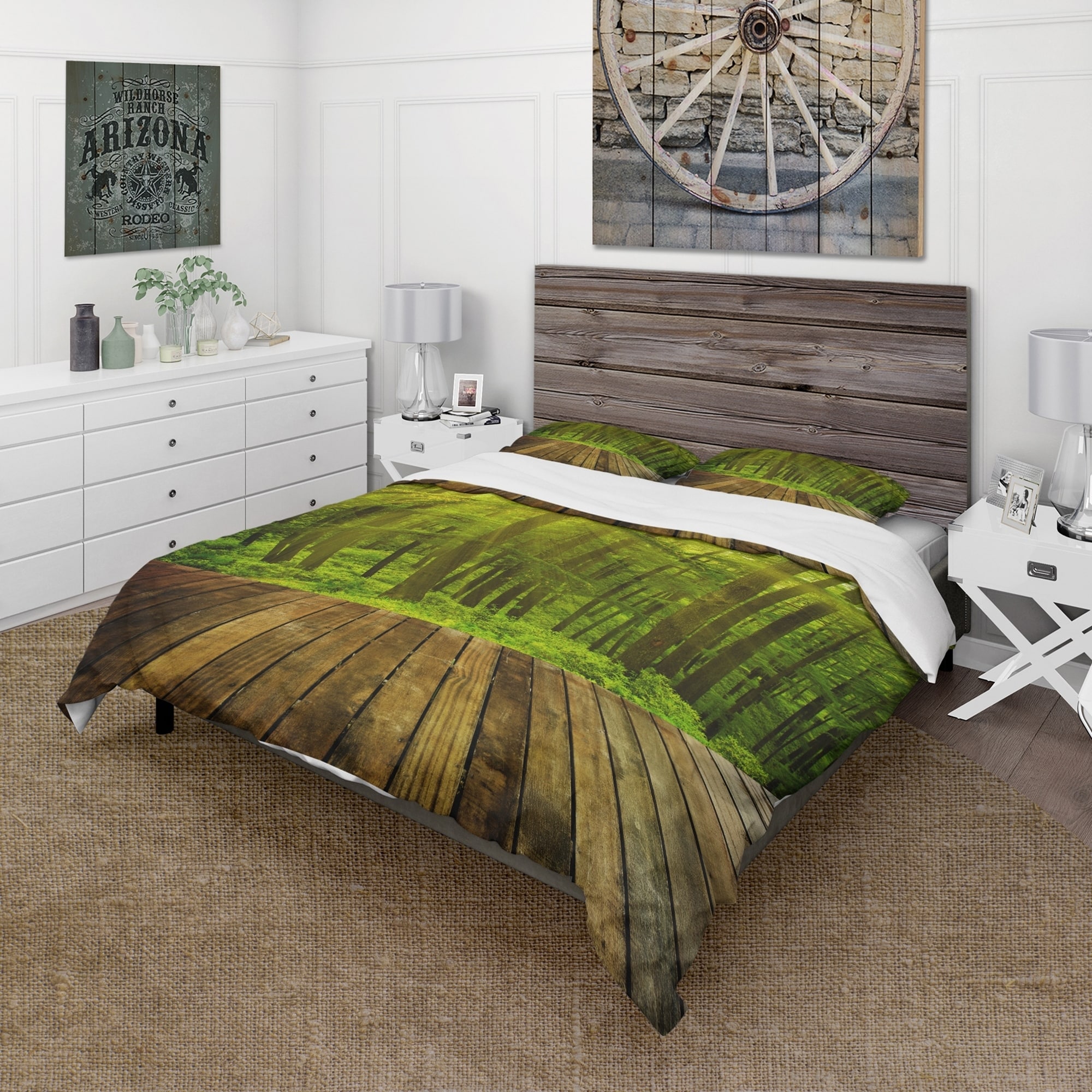 Shop Designart Golden Sunlight In Pine Forest Cabin Lodge