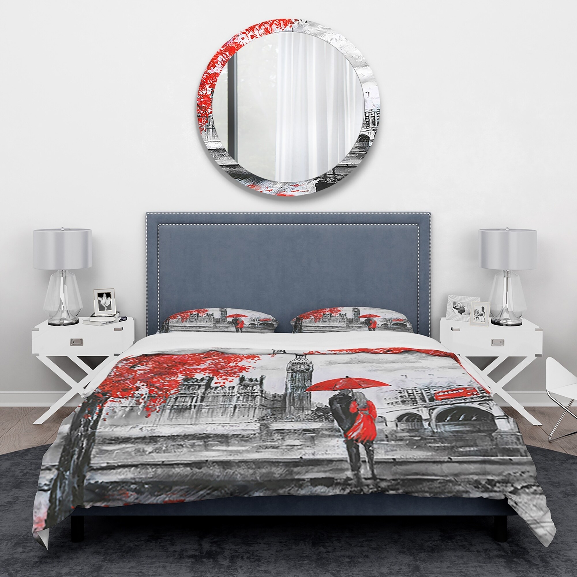Shop Designart Couples Walking In Paris London Uk Bedding Set