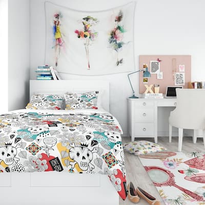 Designart 'Whales Pattern' Teen Bedding Set - Duvet Cover & Shams