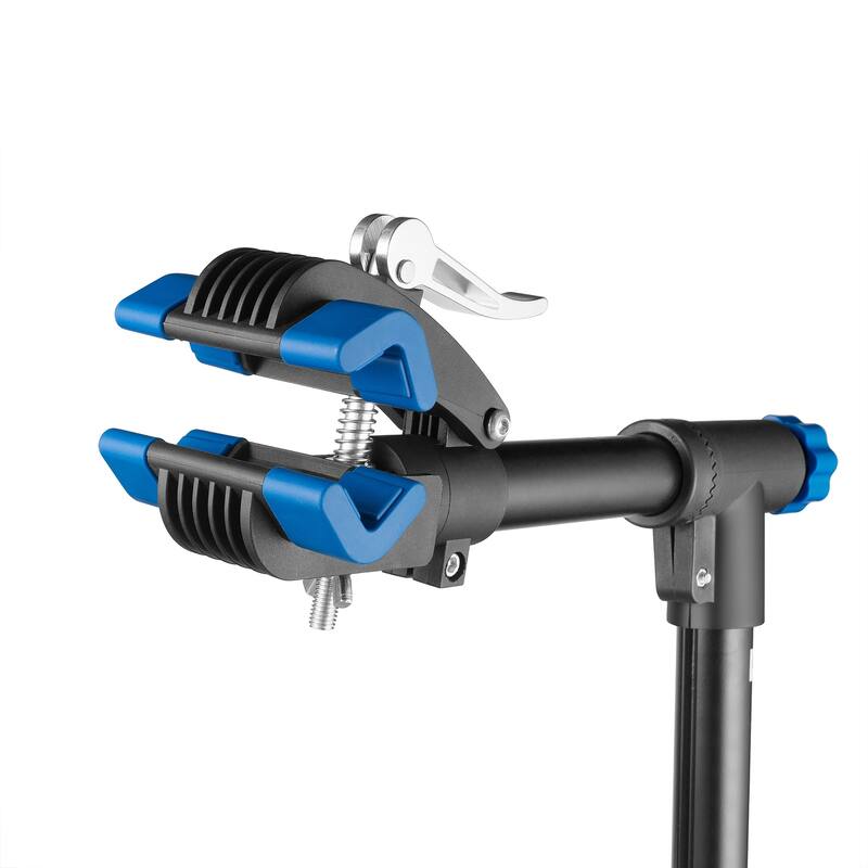 Pro Stand Plus Bike Rack - Heavy-Duty Telescoping Bicycle Stand with Tool Tray, Rotating Clamps by RAD Cycle (Black)