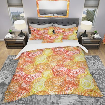 Designart 'Round Shapes' Modern & Contemporary Bedding Set - Duvet Cover & Shams