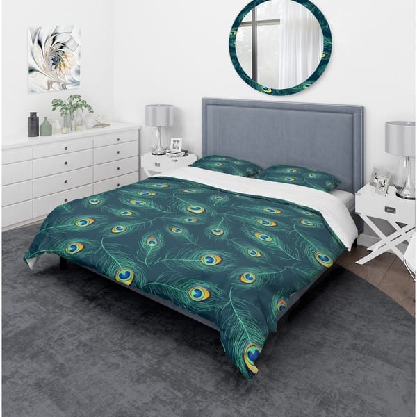 Shop Designart Pattern Of Peacock Feathers Modern Contemporary