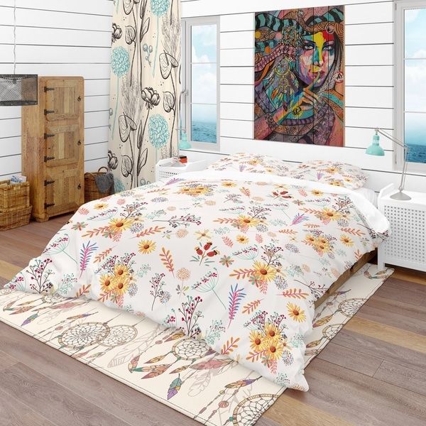 Designart Floral Pretty Pattern with Colorful Pastel Flowers