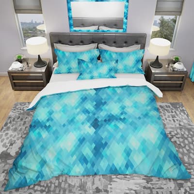 Designart 'Abstract Geometric Pattern with Rhombus' Modern Bedding Set - Duvet Cover & Shams