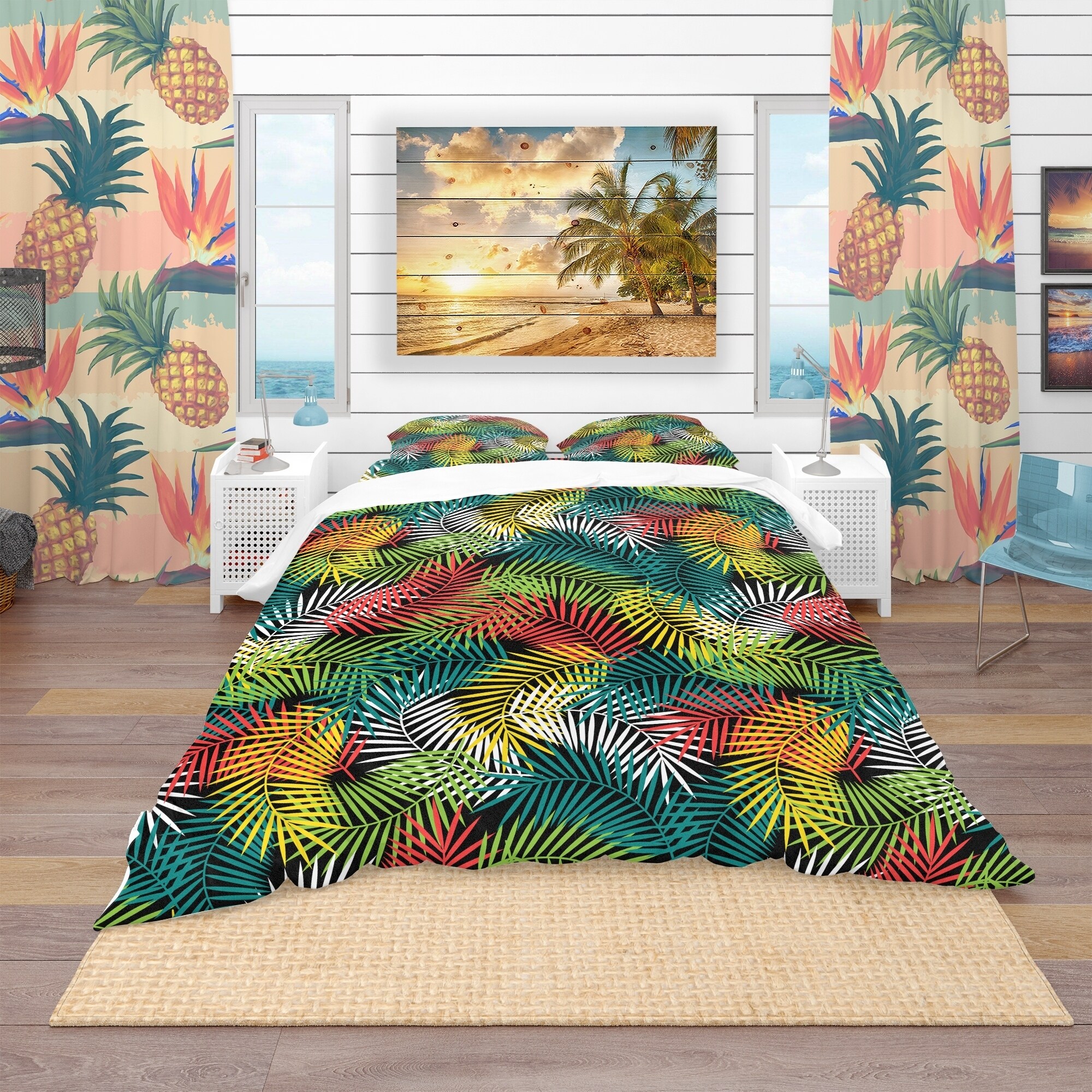 Designart 'Tropical Pattern with Stylized Coconut Palm