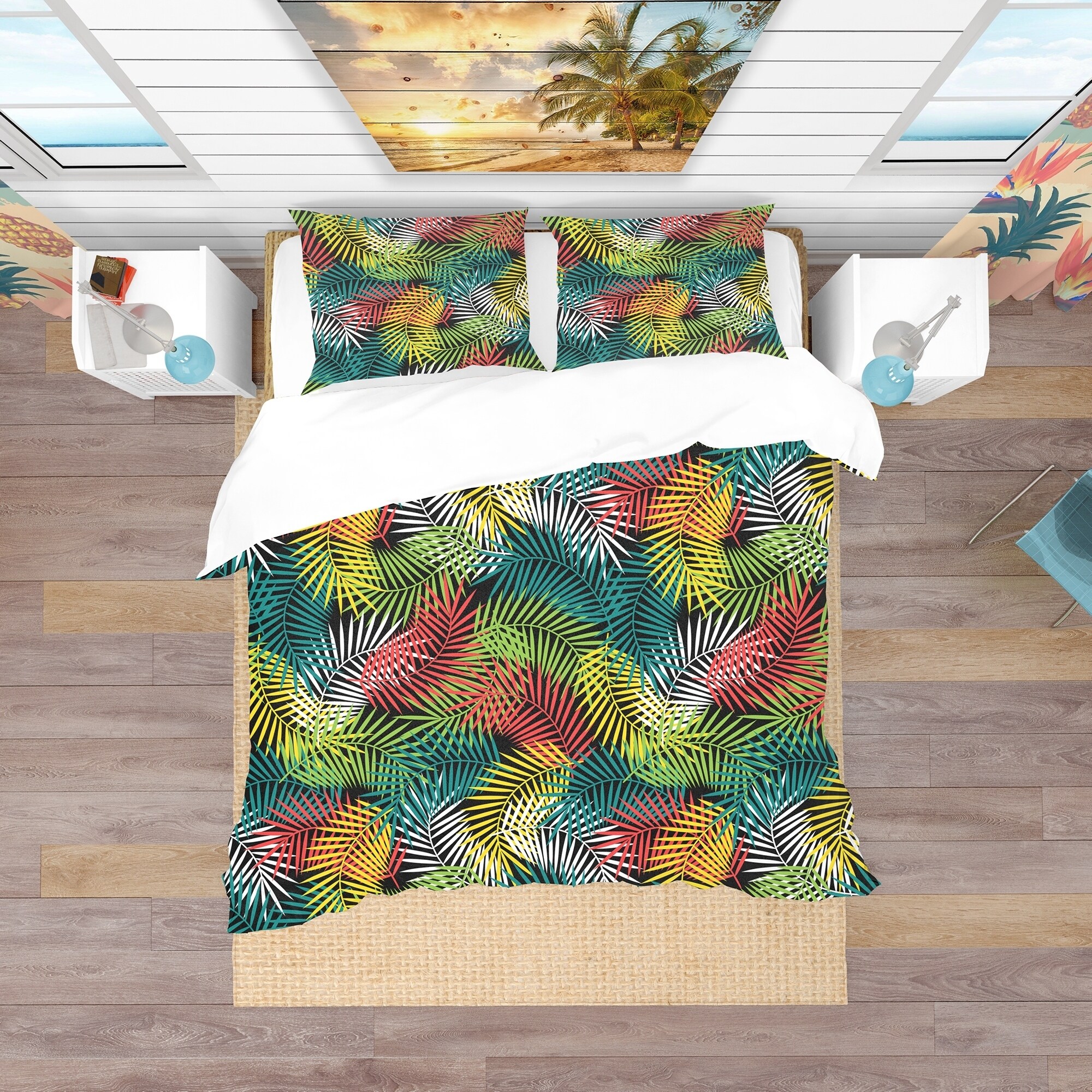 Designart 'Tropical Pattern with Stylized Coconut Palm