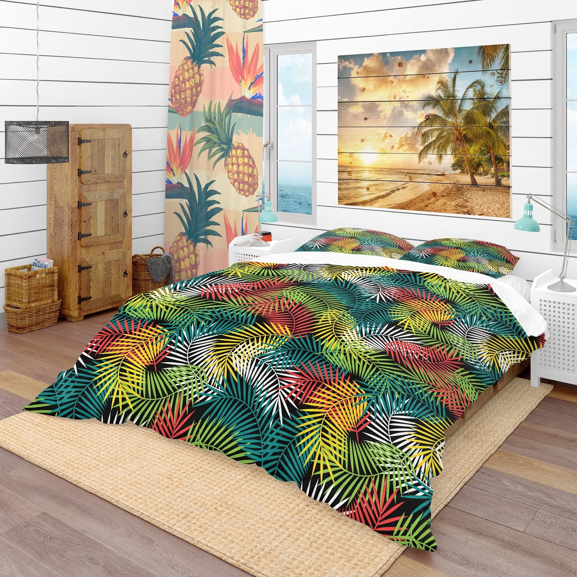 Designart 'Tropical Pattern with Stylized Coconut Palm