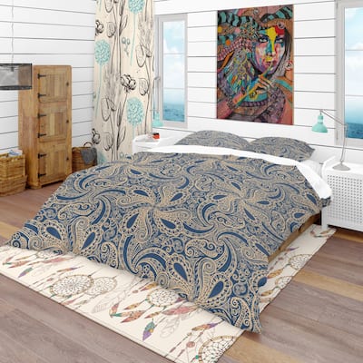 Designart 'Lace Pattern' Bohemian & Eclectic Bedding Set - Duvet Cover & Shams