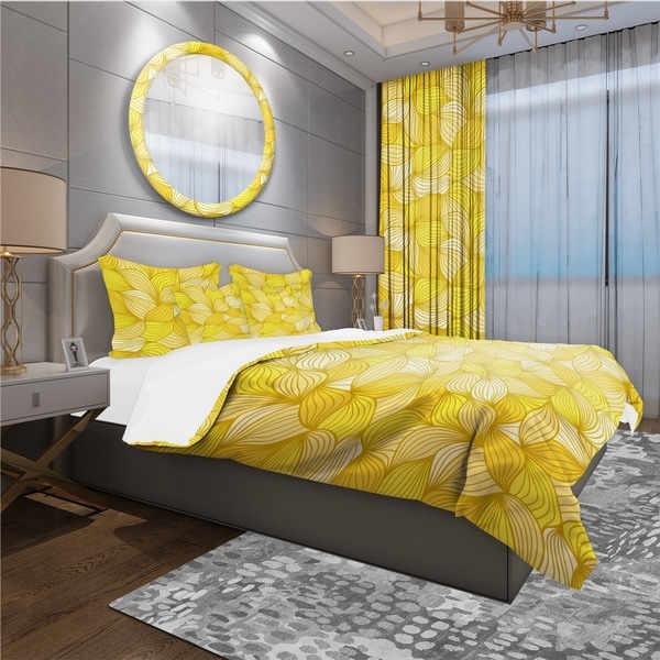 Designart 'Hand-Drawn Pattern with Waves' Bohemian & Eclectic Bedding Set - Duvet Cover & Shams. Opens flyout.