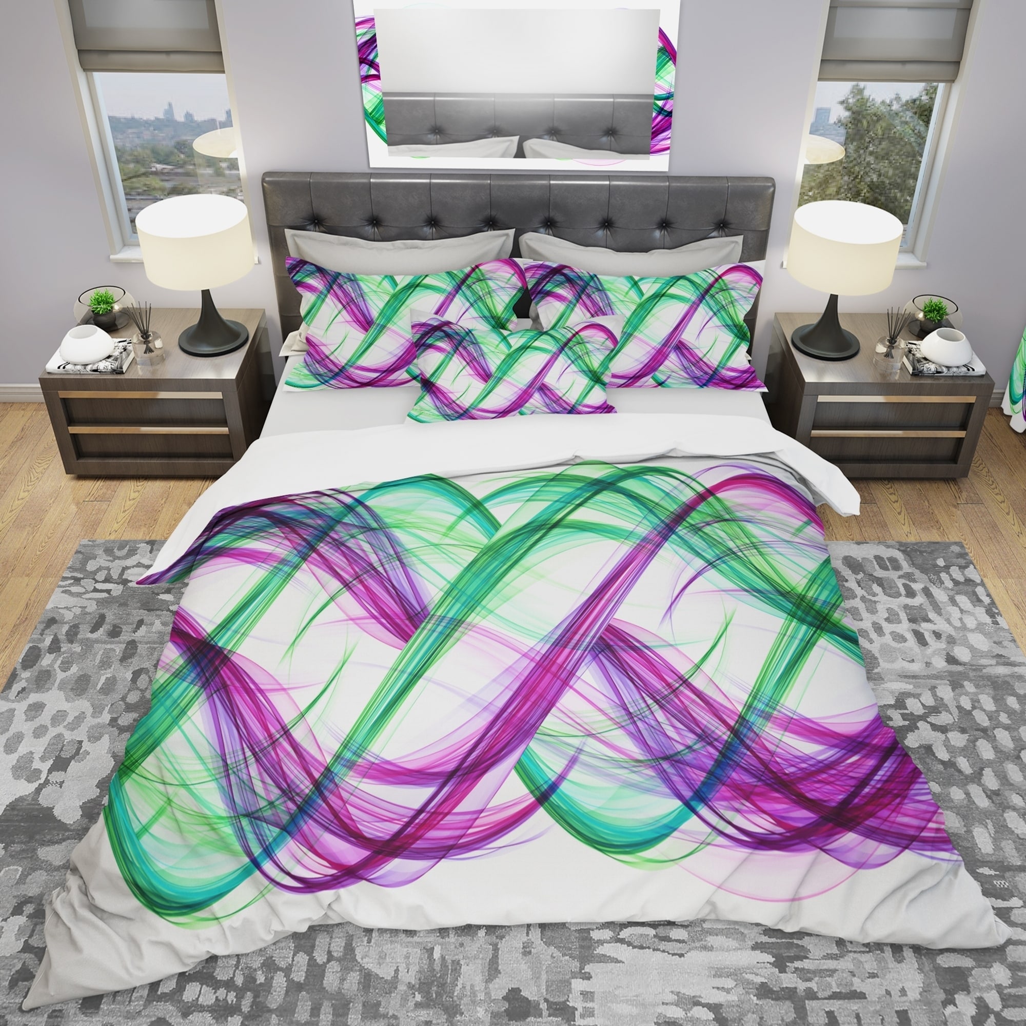 Shop Designart Green And Purple Tango Modern Contemporary