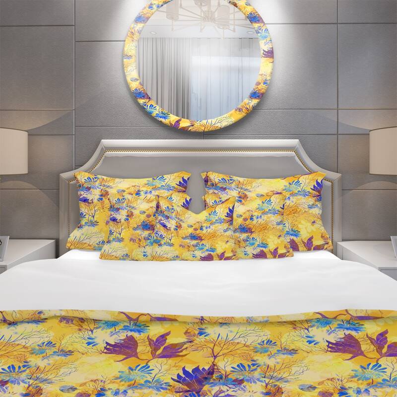 Designart 'Imprints Flowers and Herb Pattern' Modern & Contemporary