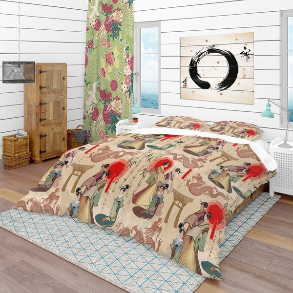 oriental print duvet cover