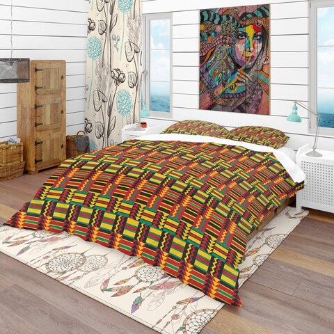 Designart 'African Pattern' Tropical Bedding Set - Duvet Cover & Shams