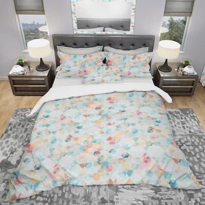 Designart 'Cell Diamond Pattern' Modern & Contemporary Bedding Set - Duvet Cover & Shams