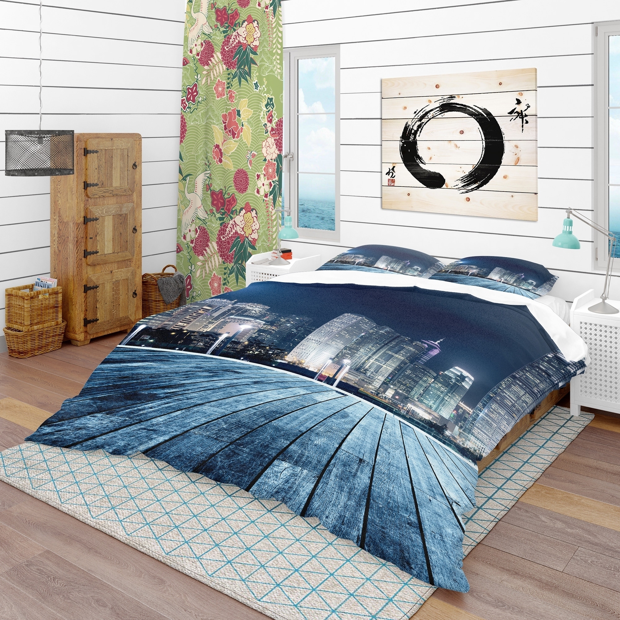Shop Designart Blue Hong Kong City Skyline Modern Contemporary