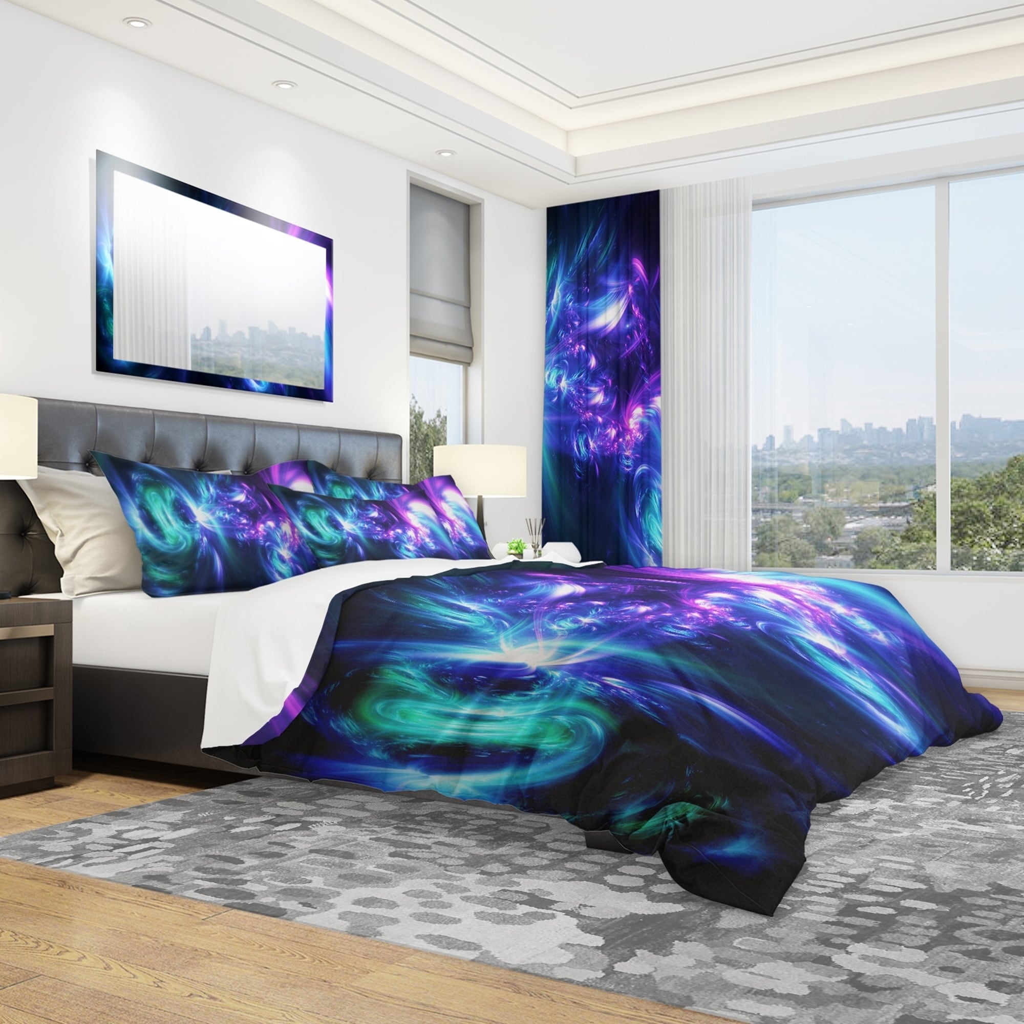 Shop Designart Bursts Of Light Modern Contemporary Bedding Set