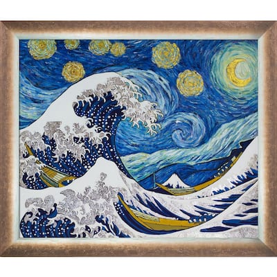 La Pastiche Original 'Starry Night Wave Collage' (Luxury Line) Hand Painted Oil Reproduction