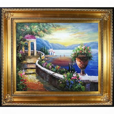 La Pastiche Sunset at Gazebo Point' Hand Painted Oil Reproduction