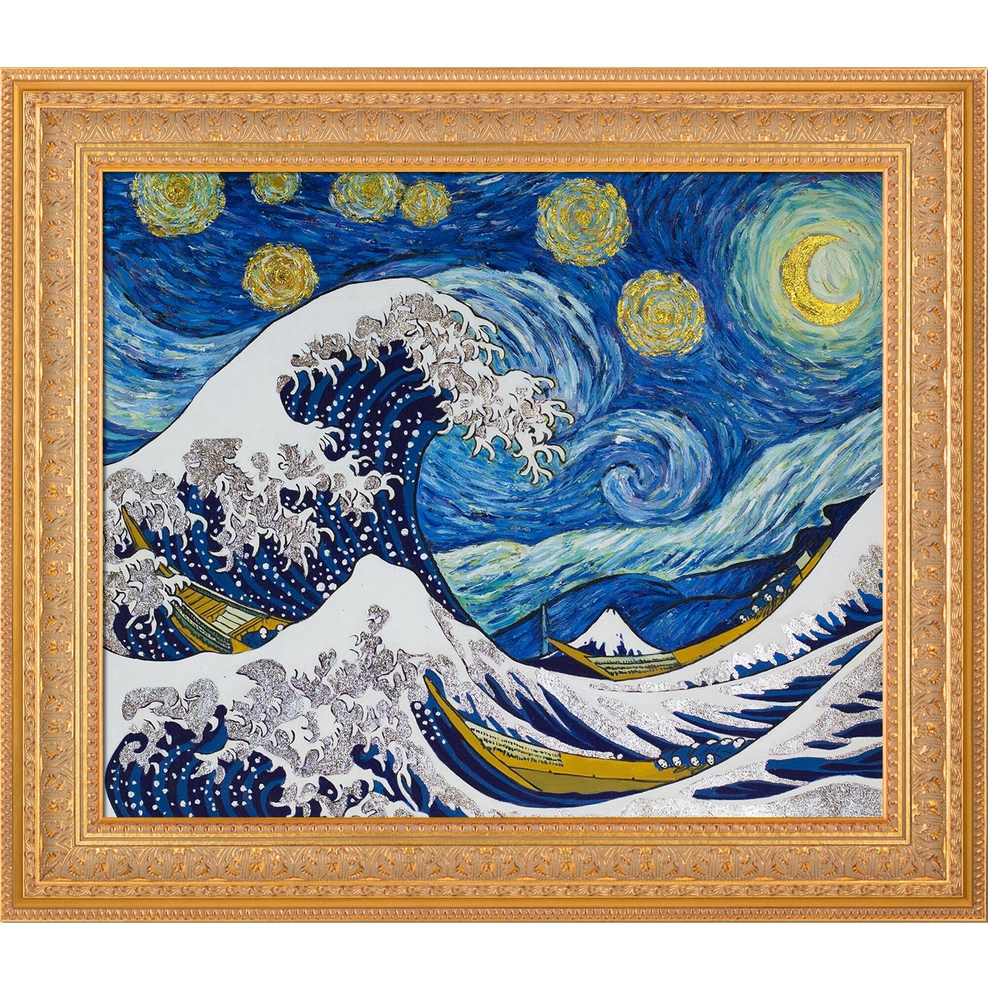 La Pastiche Original Starry Night Wave Collage Luxury Line Hand Painted Oil Reproduction Overstock 23507661