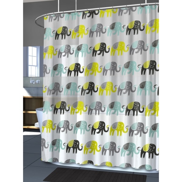 Splash Home Elephant Peva Shower Curtain 72 X 70 Aqua Splash Home Elephant Peva Shower Curtain 72 X 70 Aqua Free Shipping On Orders Over 45 23508823