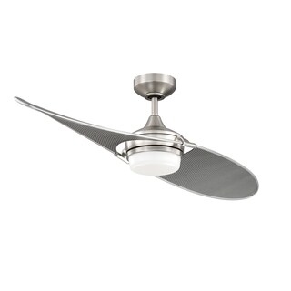 Tango 52-inch Led Satin Nickel Dc Motor Ceiling Fan With Watergraphix 