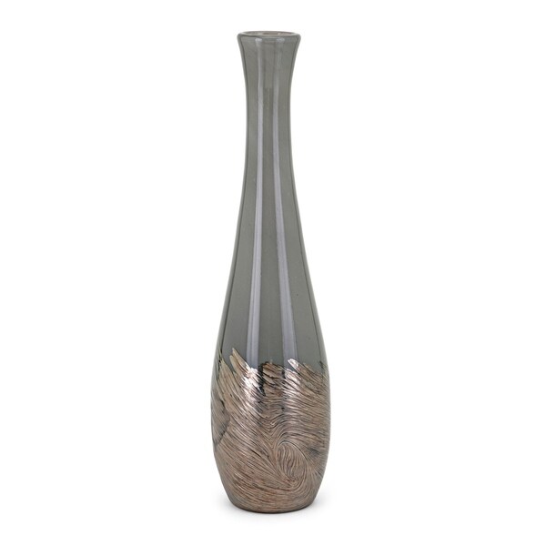 Montag Grey and Brown Large Art Glass Bottle