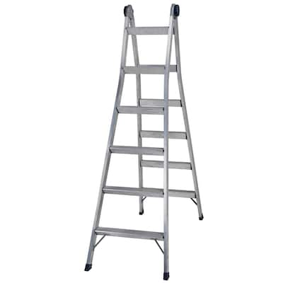 COSCO 2-in-1 Aluminum Multi-Position Step and Extension Ladder-14 FT ...