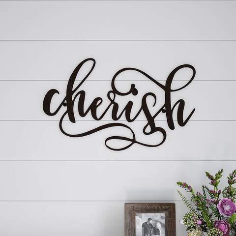 Metal Cutout- Cherish Decorative Wall Sign-3D Word Art Lavish Home
