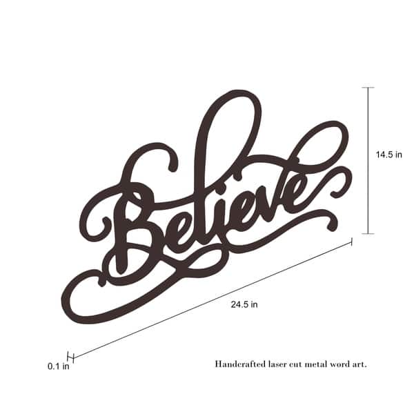 Shop Metal Cutout Believe Decorative Wall Sign 3d Word Art Lavish
