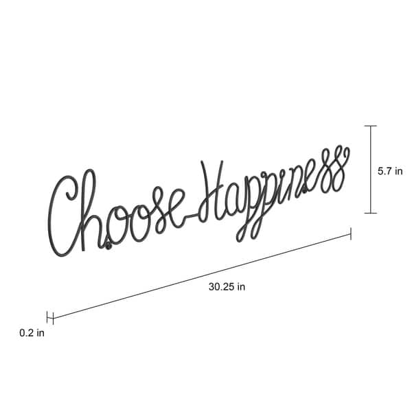 Metal Cutout- Choose Happiness Cursive Cutout Sign-3D Word Art Lavish ...